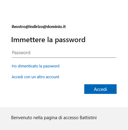 Immettere la password